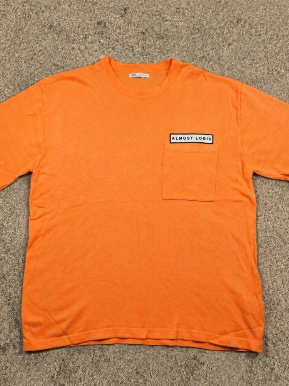 Zara Men T Shirt Medium Orange